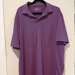 Vineyard Vines Men’s Polo with Purple and Navy Stripes